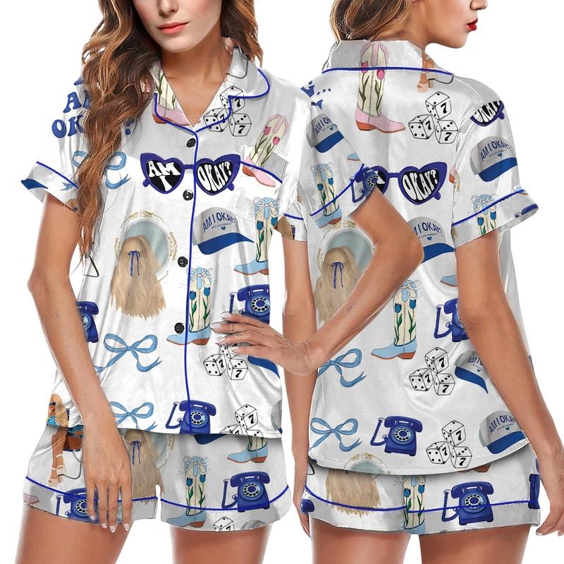 Am I Okay Moroney Silky Satin Pajama Set For Women