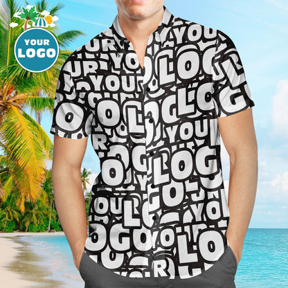 Lógó Saincheaptha Léinte Haváís Dearadh Muti-Lógó Aloha Beach Shirt For Men
