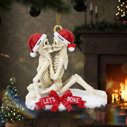 Excited Bone Couple Christmas Ornament, Personalized Gifts For Couple