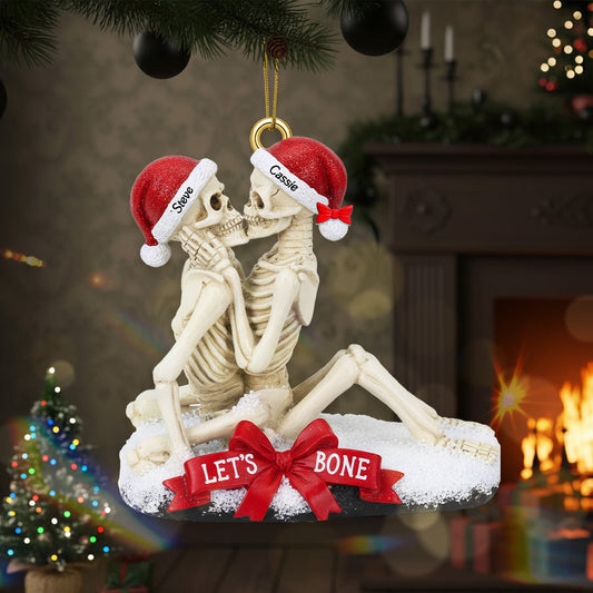 Excited Bone Couple Christmas Ornament, Personalized Gifts For Couple