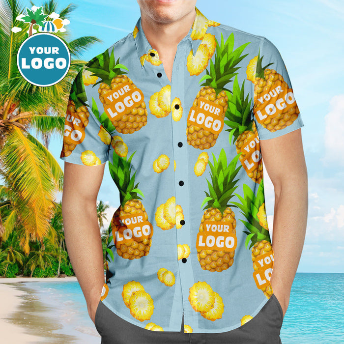 Custom Logo Hawaiian Shirts Avocado Personalized Aloha Beach Shirt For Men