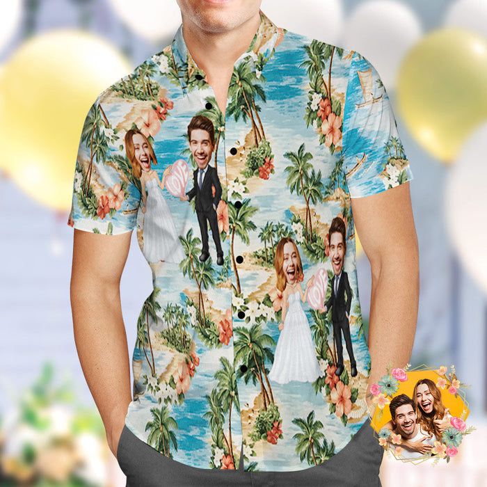 Custom Hawaiian Shirt Personalized Wedding Hawaiian Shirt Best Wedding Gift