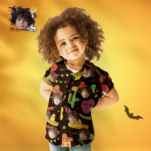 Custom Face Halloween Hawaiian Shirt Kid's Halloween Party Personalized Hawaiian Shirt
