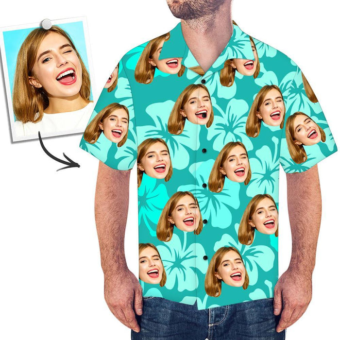 Custom Hawaiian Shirts Funny Flowers Design Personalized Aloha Beach Shirt For Men