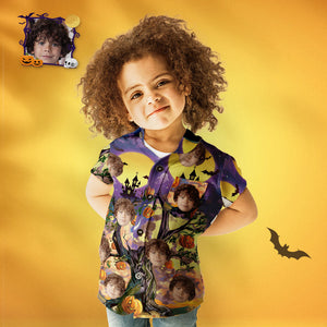 Kid's Custom Face Halloween Style Personalized Hawaiian Shirt