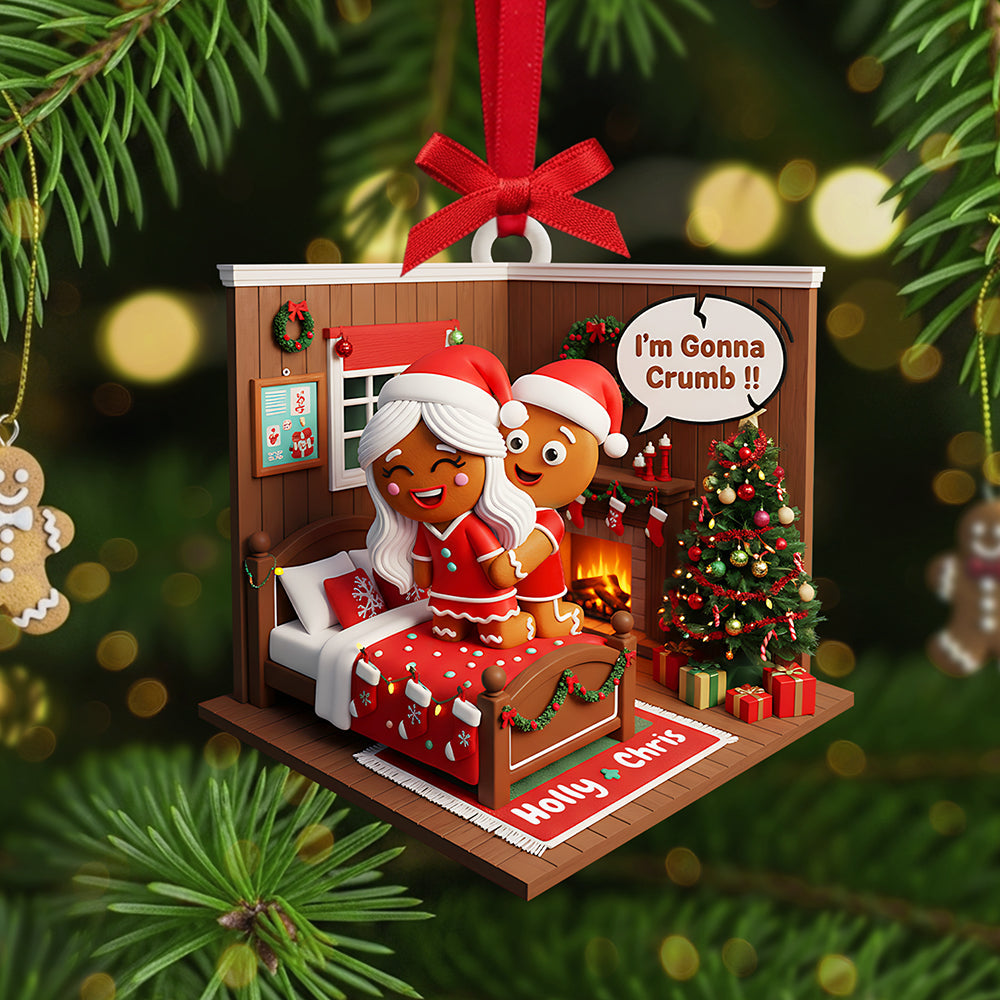 Gingerbread Couple Christmas Ornament, Personalized Gifts For Couple