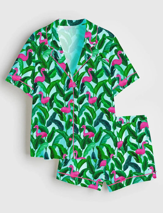 Women's Palm Springs Short Sleeve Satin Pajama Set