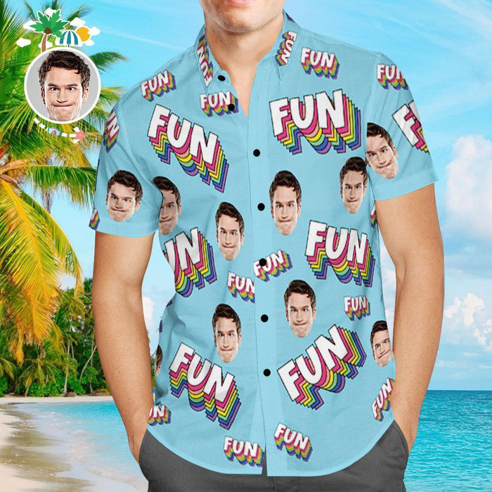 Custom Hawaiian Shirts Funny Face Aloha Beach Shirt For Men