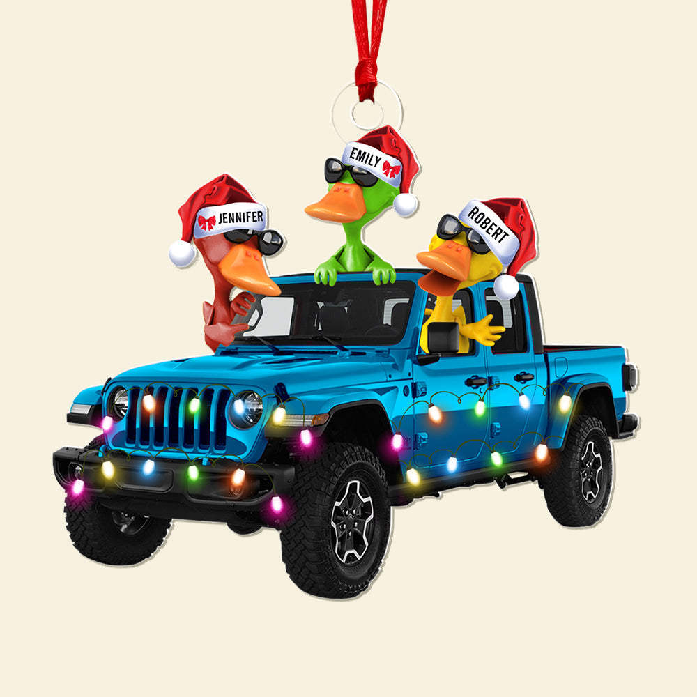 Personalized Gifts For Off-road Lovers, Christmas Ornament Duck Couple