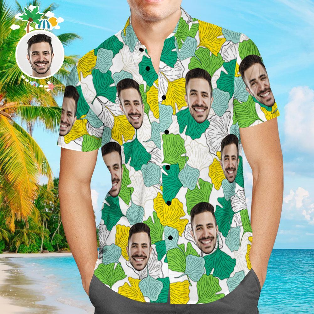 Léinte Haváís Saincheaptha Duilleoga Aloha Beach Shirt For Men