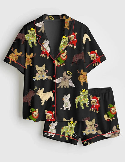 Women's Christmas French Bulldog Pajama Set