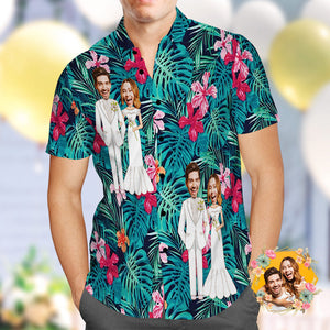 Anniversary Gifts,Custom Hawaiian Shirt Personalized Wedding Hawaiian Flower Shirt Best Wedding Gift