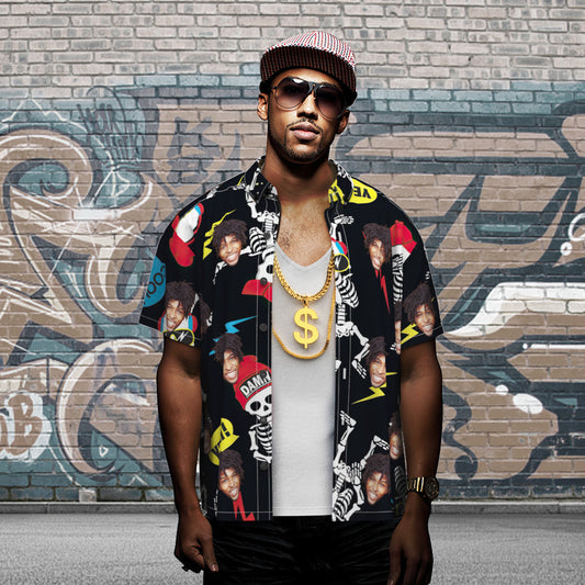 Léinte Haváís Aghaidh an Chustaim Creatlach Léine Hip Hop Pearsantaithe Stíl