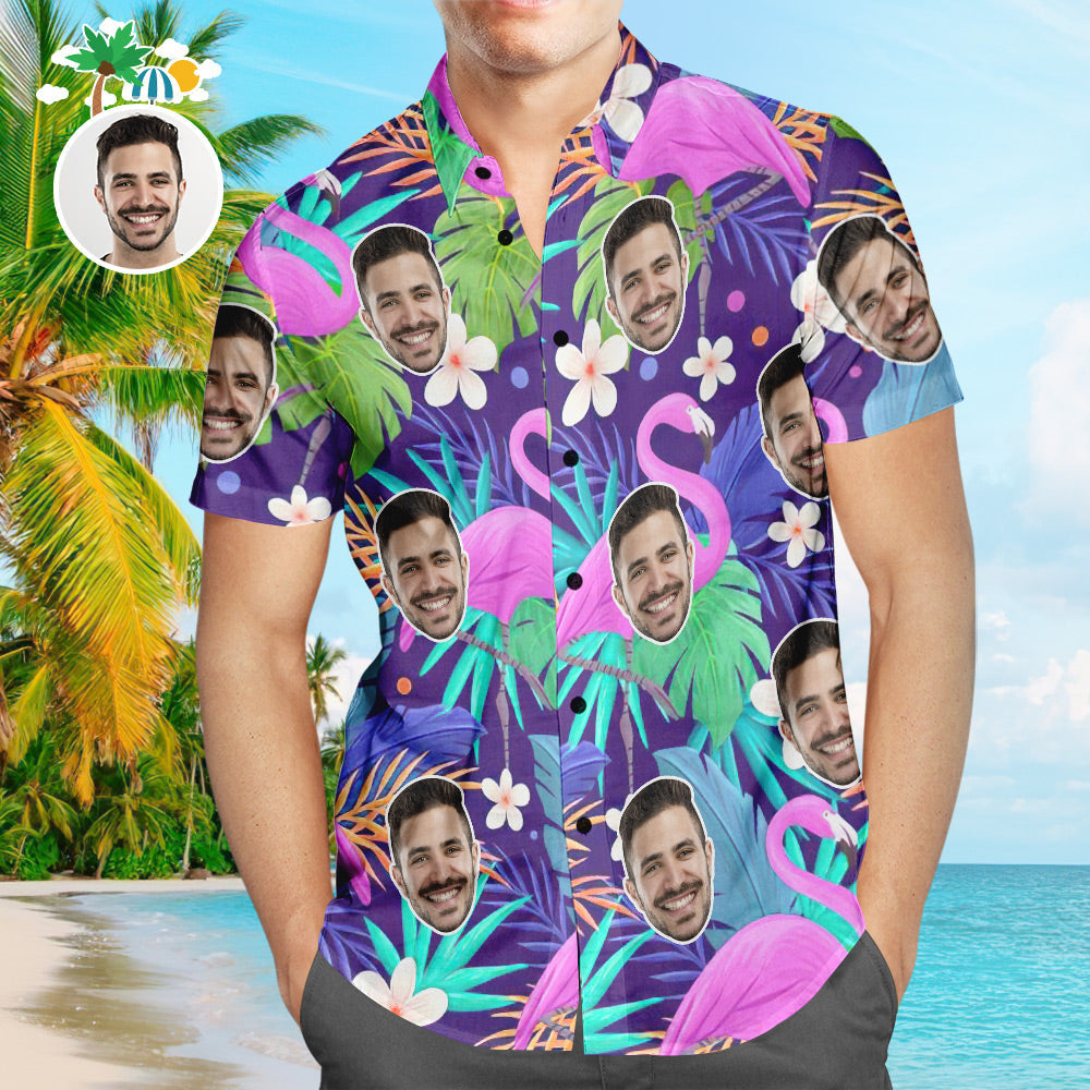 Léine Haváíais Saincheaptha Flamingo Rum Club Pearsantaithe Aloha Beach Shirt For Men