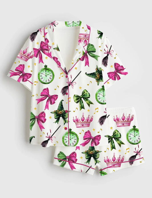 Women's Coquette Wicked Short Sleeve Satin Pajama Set