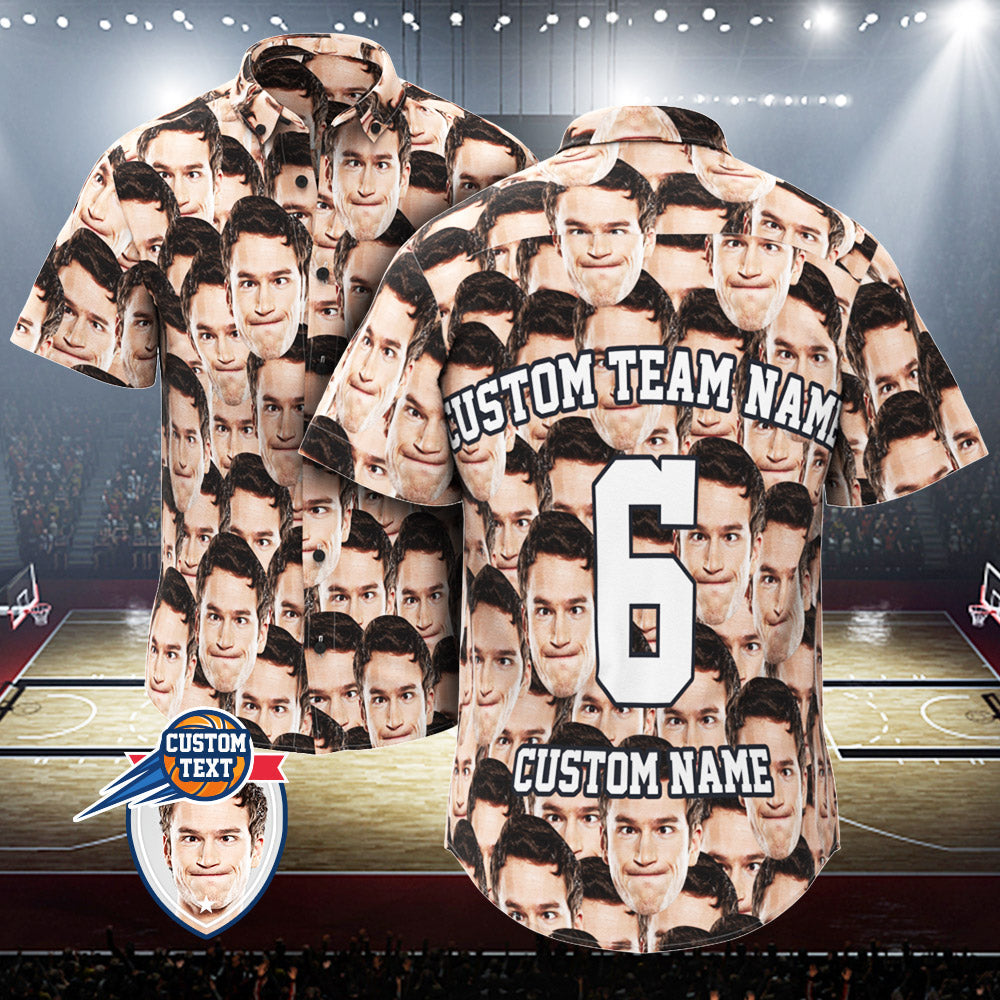 Custom Printed Hawaiian Shirt for Fans Personalized Face and Text Hawaiian Shirt Gift for fans - Muti-face Design