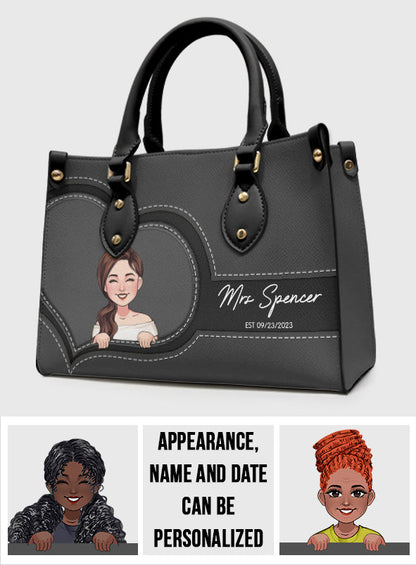 Wedding Gift For The Bride - wedding gift for bride, bridesmaid - Personalized Leather Handbag