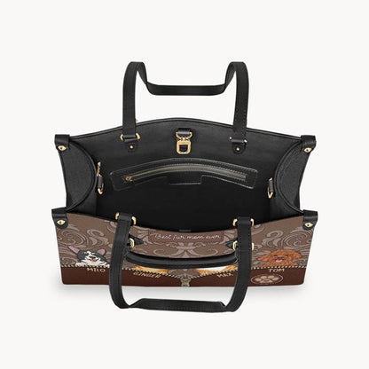 Best Dog Mom Ever - Gift for mom, mom, dog lover, cat lover - Personalized Leather Handbag