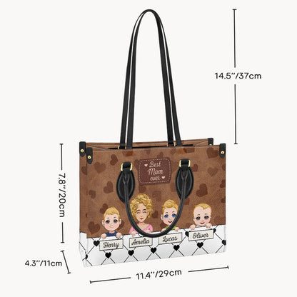 Best Grandma Ever - Gift for grandma, mom, aunt - Personalized Leather Handbag