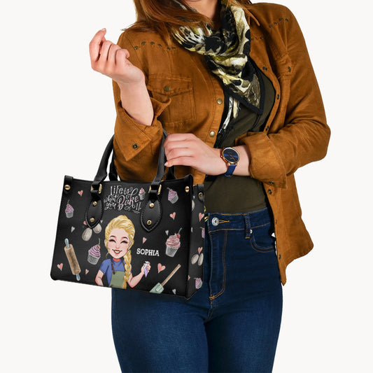 Life Is What You Bake It - Personalized Baking Leather Handbag