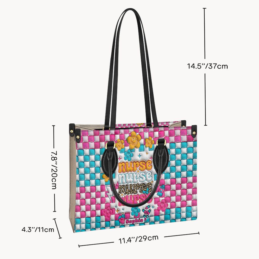 Nurse Life - Nurse gift for mom, her, wife, girlfriend, friend - Personalized Leather Handbag