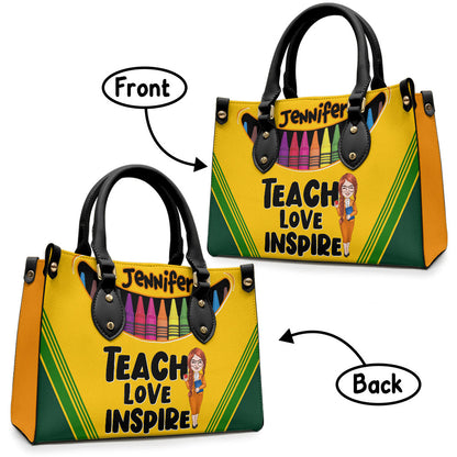 Positive Affirmations Butterfly - Personalized Butterfly Leather handbag