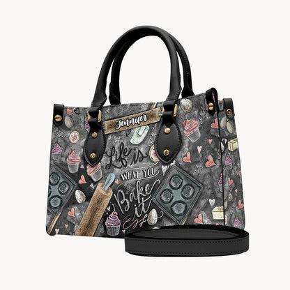 Life Is What You Bake It - Personalized Baking Leather Handbag