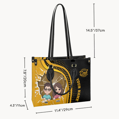 Best Dad Ever - Personalized Father Leather Handbag