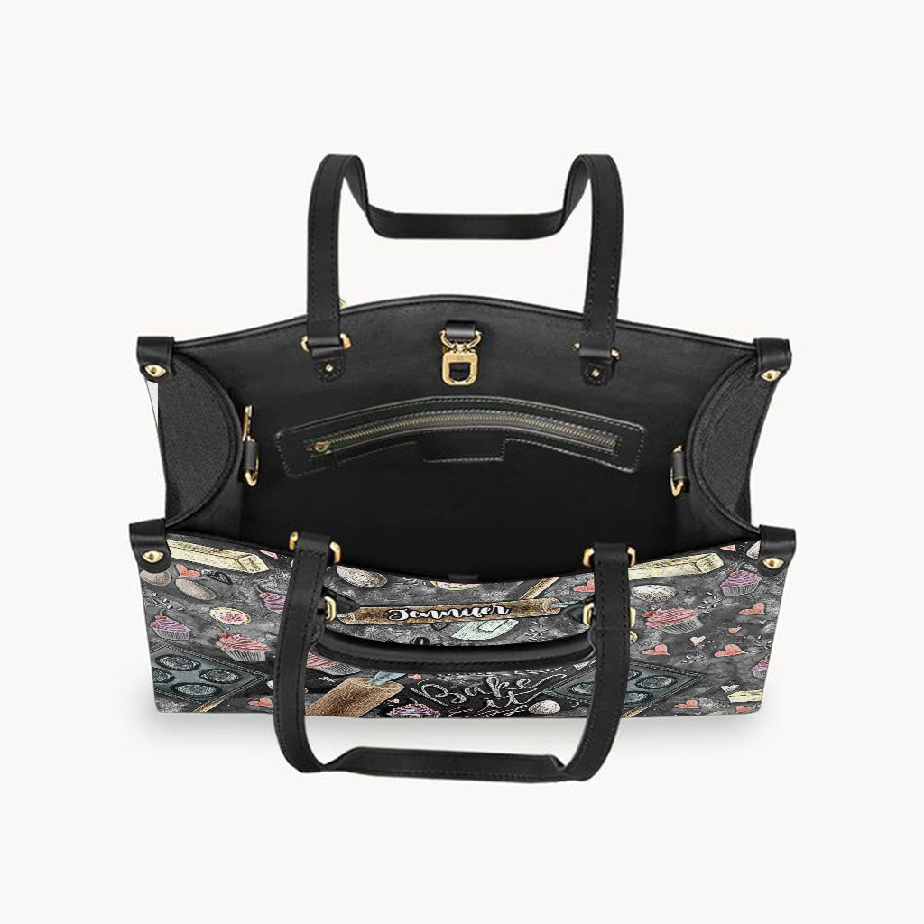 Life Is What You Bake It - Personalized Baking Leather Handbag