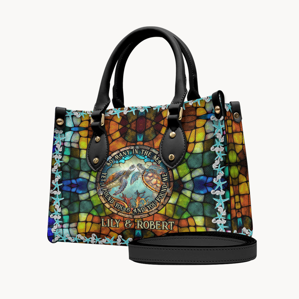 So Many In The Sea - Personalized Turtle Leather Handbag