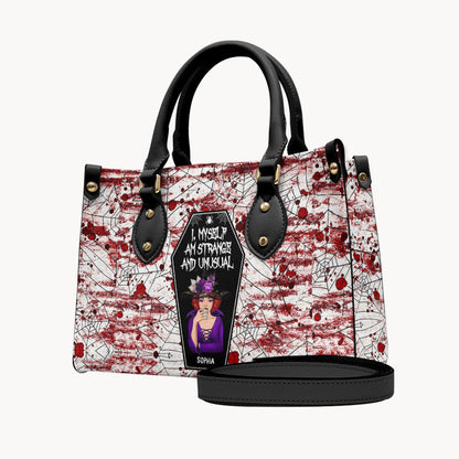 I Myself Am Strange and Unusual - Personalized Witch Leather Handbag