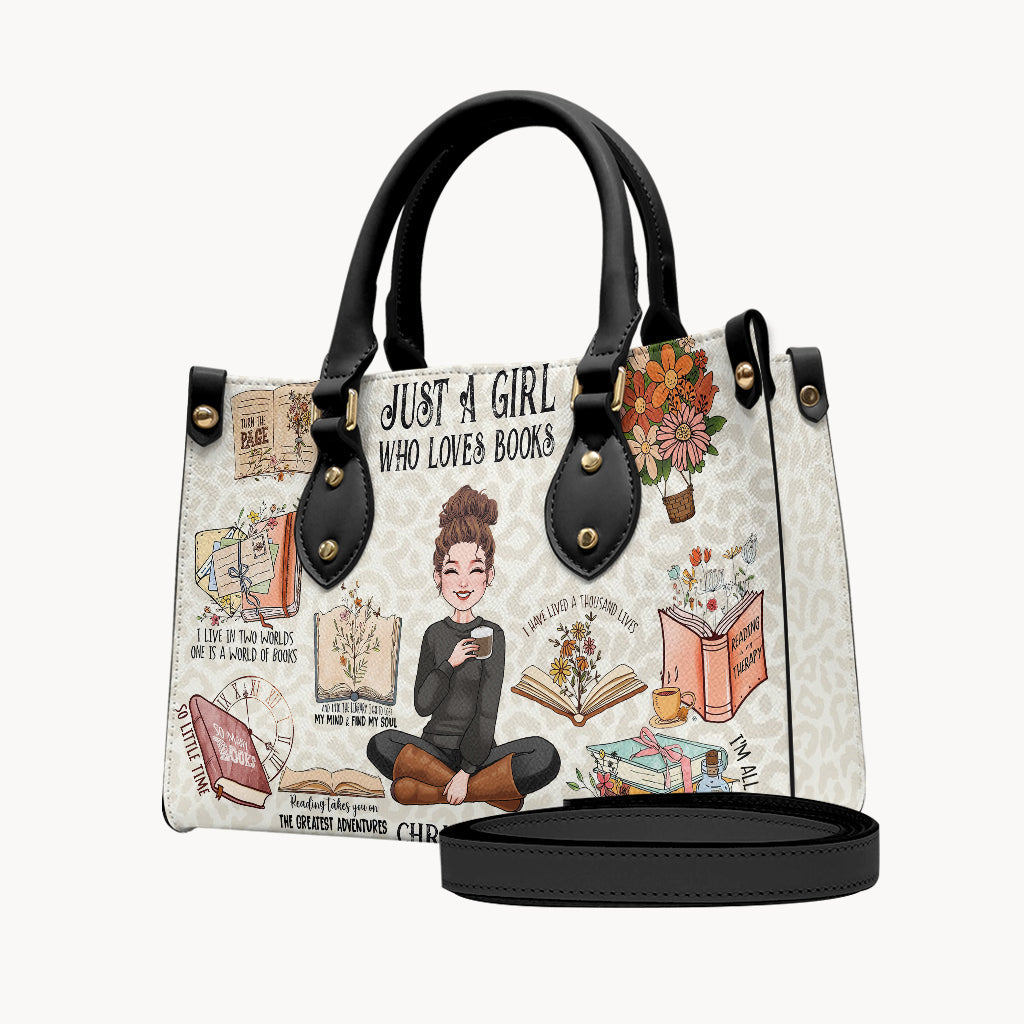 Just A Girl Who Loves Books - Personalized Book Leather Handbag