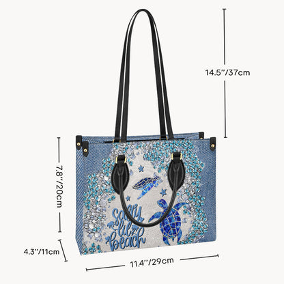 Turtle Bling - Personalized Turtle Leather Handbag