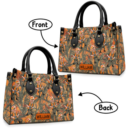 Photo Inserted Hunter - Personalized Hunting Leather Handbag