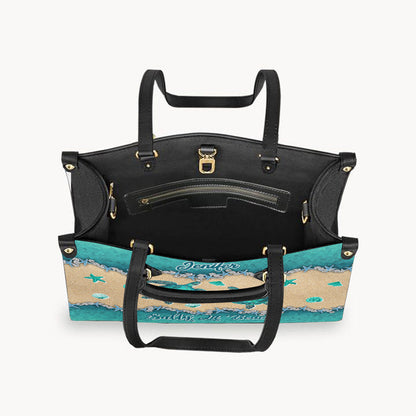Salty Lil' Beach - Personalized Turtle Leather Handbag