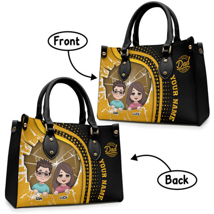 Best Dad Ever - Personalized Father Leather Handbag