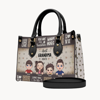 Best Grandma/ Mom Ever - Gift for grandma - Personalized Leather Handbag