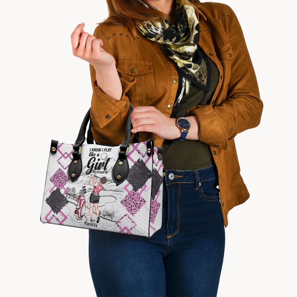 Golf Instruction - Golf gift for her, girlfriend, wife, daughter - Personalized Leather Handbag