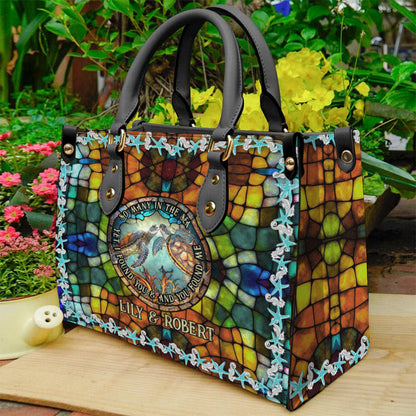 So Many In The Sea - Personalized Turtle Leather Handbag