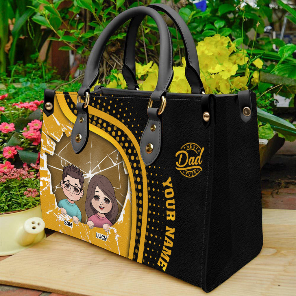 Best Dad Ever - Personalized Father Leather Handbag