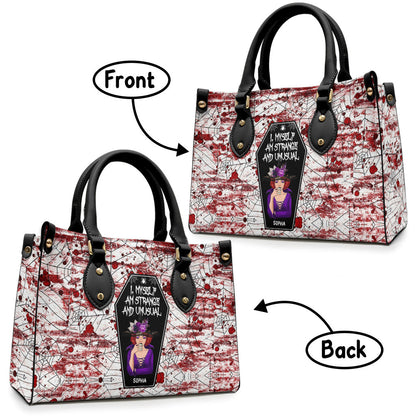 I Myself Am Strange and Unusual - Personalized Witch Leather Handbag