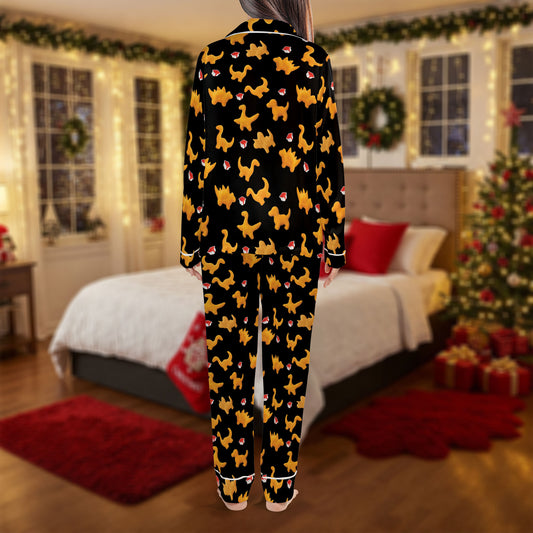 Cute Black Cat Christmas Pajama Set – Cozy Girl Pajamas | Pajama Gift Set for My Love HPRPJMADL-02