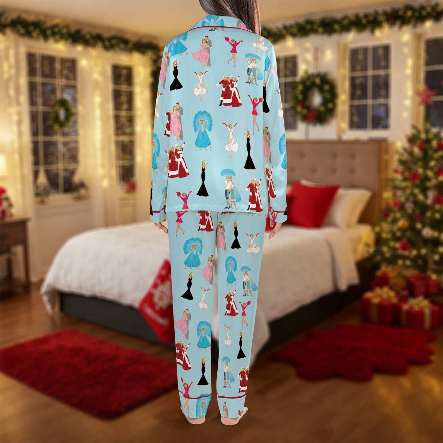 Vintage Christmas Dance Pajama Set – Retro Holiday Pajamas | Cozy Pajama Gift Set, Cute Pajamas for My Love, Family Pajamas for Women, Men, Kids & Youth HPRPJMADL-37