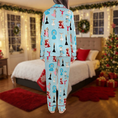 Vintage Christmas Dance Pajama Set – Retro Holiday Pajamas | Cozy Pajama Gift Set, Cute Pajamas for My Love, Family Pajamas for Women, Men, Kids & Youth HPRPJMADL-37