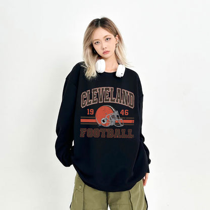 Cleveland Football Sweatshirt, Cleveland Shirt Retro Style 90s Vintage Unisex Crewneck, Graphic Tee Gift For Football Fan Sport