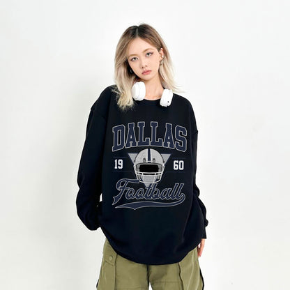 DALLAS 1960 Football Sweatshirt, DALLAS 1960 FOOTBALL Shirt Retro Style 90s Vintage Unisex Crewneck, Graphic Tee Gift For Football Fan Sport