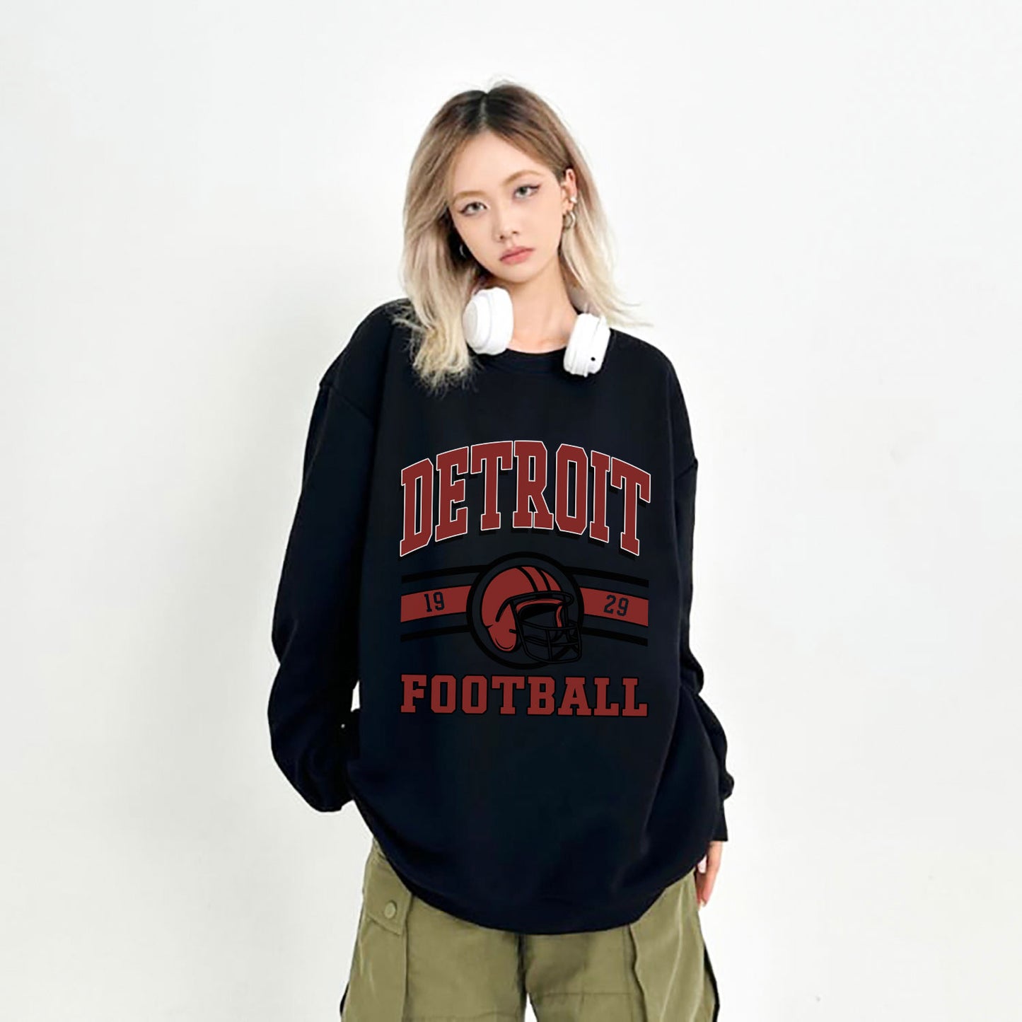 Detroit Football Sweatshirt,Detroit Football Shirt Retro Style 90s Vintage Unisex Crewneck, Graphic Tee Gift For Football Fan Sport (Copy)
