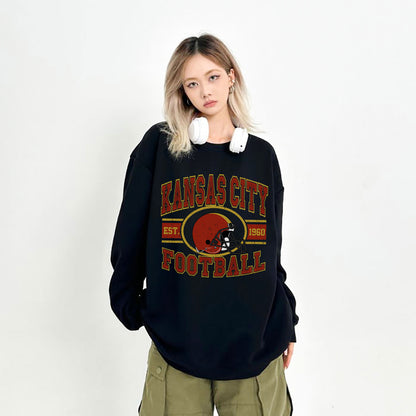 Kansas City Football Sweatshirt, Kansas City Football Shirt Retro Style 90s Vintage Unisex Crewneck, Graphic Tee Gift For Football Fan Sport