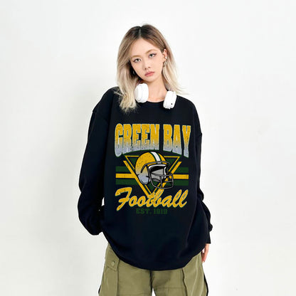 GREEN BAY FOOTBALL EST 1919 Sweatshirt, GREEN BAY FOOTBALL EST 1919 Shirt Retro Style 90s Vintage Unisex Crewneck, Graphic Tee Gift For Football Fan Sport