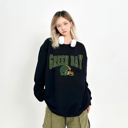GREEN BAY FOOTBALL EST 1919 Sweatshirt, GREEN BAY FOOTBALL EST 1919 Shirt Retro Style 90s Vintage Unisex Crewneck, Graphic Tee Gift For Football Fan Sport.